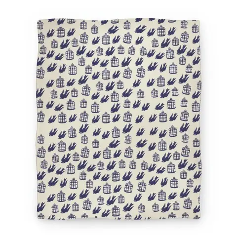 Movie Anime Bioshock Infinite Pattern (Bird and Cage) Premium Fleece Sherpa Blanket Perfect Gifts For Family On Christmas