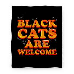 Movie Anime Black Cats Are Welcome Premium Fleece Sherpa Blanket Perfect Gifts For Family On Christmas
