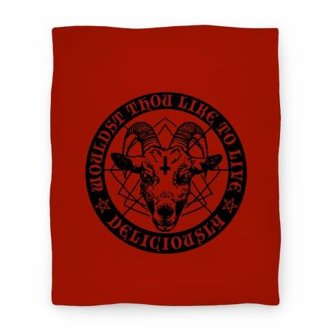Movie Anime Black Philip: Wouldst Thou Like To Live Deliciously Premium Fleece Sherpa Blanket Perfect Gifts For Family Christmas