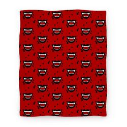 Movie Anime Black Vampire Lips Pattern Premium Fleece Sherpa Blanket Perfect Gifts For Family On Christmas