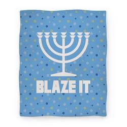 Movie Anime Blaze It Menorah Premium Fleece Sherpa Blanket Perfect And Unique Gifts For Family On Christmas