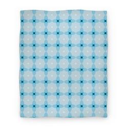 Movie Anime Blue Geometric Flower Pattern Premium Fleece Sherpa Blanket Perfect Gifts For Family On Christmas