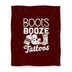 Movie Anime Boots Booze And Tattoos Premium Fleece Sherpa Blanket Perfect Gifts For Family On Christmas