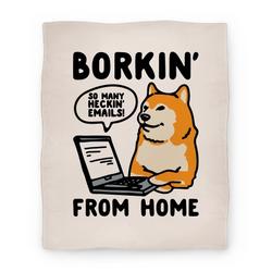 Movie Anime Borkin' From Home Premium Fleece Sherpa Blanket Perfect And Unique Gifts For Family On Christmas
