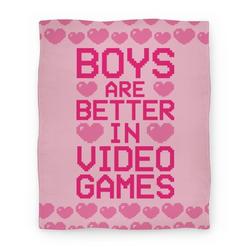 Movie Anime Boys Are Better In Video Games Premium Fleece Sherpa Blanket Perfect Gifts For Family On Christmas