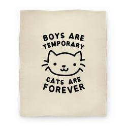 Movie Anime Boys Are Temporary Cats Are Forever Premium Fleece Sherpa Blanket Perfect Gifts For Family On Christmas