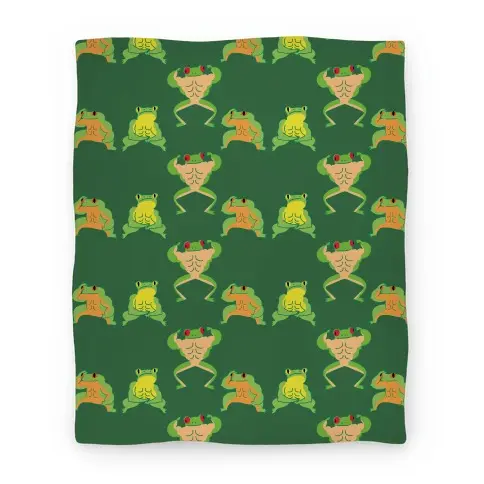 Movie Anime Buff Frog Pattern Premium Fleece Sherpa Blanket Perfect And Unique Gifts For Family On Christmas