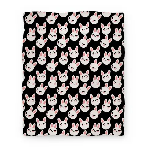 Movie Anime BunBun Pattern Black Premium Fleece Sherpa Blanket Perfect And Unique Gifts For Family On Christmas