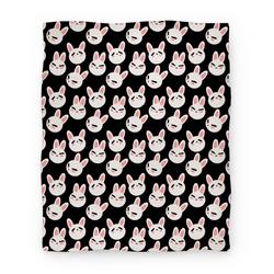 Movie Anime BunBun Pattern Black Premium Fleece Sherpa Blanket Perfect And Unique Gifts For Family On Christmas