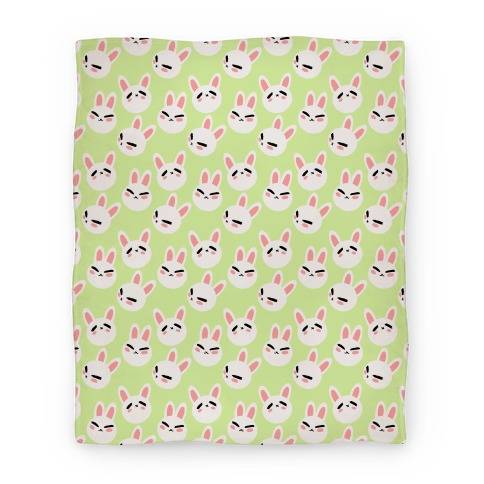 Movie Anime BunBun Pattern Green Premium Fleece Sherpa Blanket Perfect And Unique Gifts For Family On Christmas