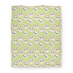 Movie Anime BunBun Pattern Green Premium Fleece Sherpa Blanket Perfect And Unique Gifts For Family On Christmas