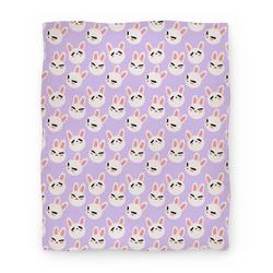 Movie Anime BunBun Pattern Lavender Premium Fleece Sherpa Blanket Perfect Gifts For Family On Christmas