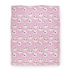 Movie Anime BunBun Pattern Pink Premium Fleece Sherpa Blanket Perfect And Unique Gifts For Family On Christmas