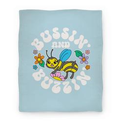 Movie Anime Bussin' And Buzzin' Premium Fleece Sherpa Blanket Perfect And Unique Gifts For Family On Christmas