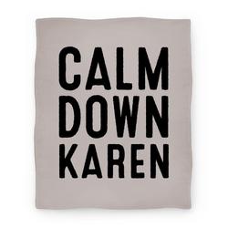 Movie Anime Calm Down Karen Premium Fleece Sherpa Blanket Perfect And Unique Gifts For Family On Christmas