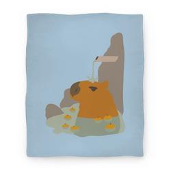 Movie Anime Capybara Hot Spring Premium Fleece Sherpa Blanket Perfect And Unique Gifts For Family On Christmas