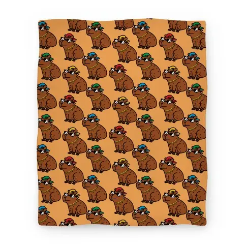 Movie Anime CapyBruh Pattern Premium Fleece Sherpa Blanket Perfect And Unique Gifts For Family On Christmas