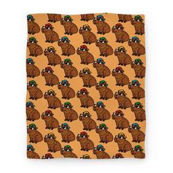 Movie Anime CapyBruh Pattern Premium Fleece Sherpa Blanket Perfect And Unique Gifts For Family On Christmas