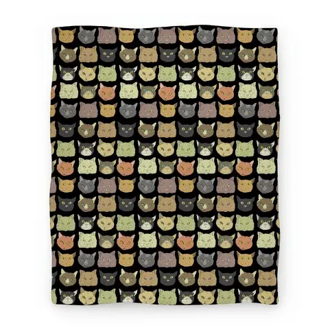 Movie Anime Cat Faces Pattern Premium Fleece Sherpa Blanket Perfect And Unique Gifts For Family On Christmas