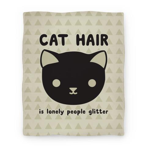 Movie Anime Cat Hair Is Lonely People Glitter Premium Fleece Sherpa Blanket Perfect Gifts For Family On Christmas