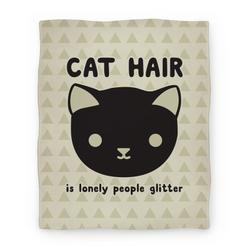 Movie Anime Cat Hair Is Lonely People Glitter Premium Fleece Sherpa Blanket Perfect Gifts For Family On Christmas