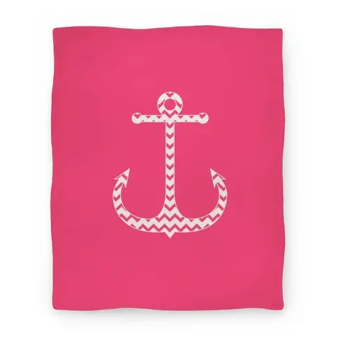 Movie Anime Chevron Anchor (Pink and White) Premium Fleece Sherpa Blanket Perfect Gifts For Family On Christmas