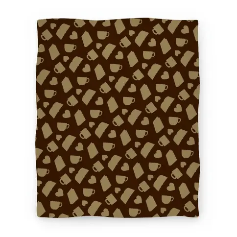Movie Anime Coffee, Books, & Hearts (Dark) Premium Fleece Sherpa Blanket Perfect Gifts For Family On Christmas