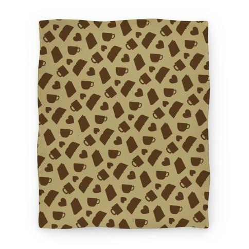 Movie Anime Coffee, Books, & Hearts (Light) Premium Fleece Sherpa Blanket Perfect Gifts For Family On Christmas