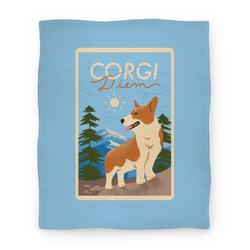 Movie Anime Corgi Diem Premium Fleece Sherpa Blanket Perfect And Unique Gifts For Family On Christmas Holiday