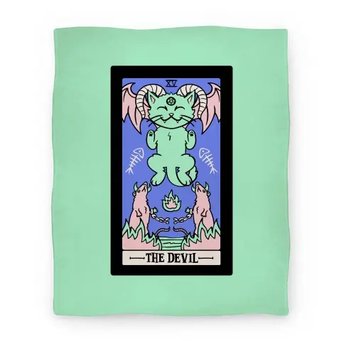 Movie Anime Creepy Cute Tarot: The Devil Premium Fleece Sherpa Blanket Perfect Gifts For Family On Christmas