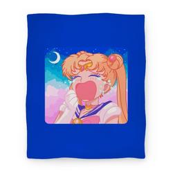 Movie Anime Crying Usagi Sky Premium Fleece Sherpa Blanket Perfect And Unique Gifts For Family On Christmas