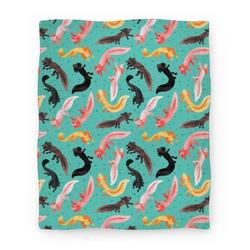 Movie Anime Cute Bright Axolotl Pattern Premium Fleece Sherpa Blanket Perfect Gifts For Family On Christmas