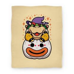 Movie Anime Cute Halloween Bowser Premium Fleece Sherpa Blanket Perfect And Unique Gifts For Family On Christmas