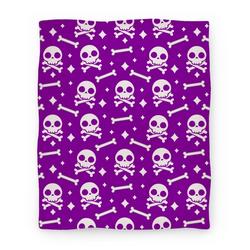 Movie Anime Cute Skull N' Bones Pattern (Purple) Premium Fleece Sherpa Blanket Perfect Gifts For Family On Christmas