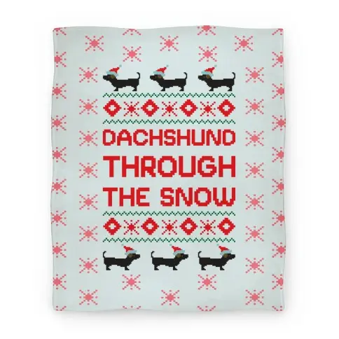 Movie Anime Dachshund Through The Snow Premium Fleece Sherpa Blanket Perfect Gifts For Family On Christmas
