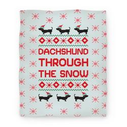 Movie Anime Dachshund Through The Snow Premium Fleece Sherpa Blanket Perfect Gifts For Family On Christmas