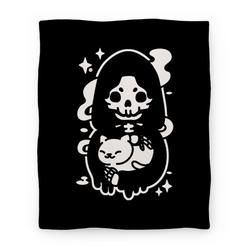 Movie Anime Death and Kitty Premium Fleece Sherpa Blanket Perfect And Unique Gifts For Family On Christmas