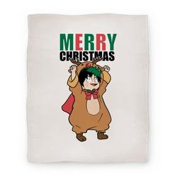 Movie Anime Deku Reindeer Christmas Parody Premium Fleece Sherpa Blanket Perfect Gifts For Family On Christmas