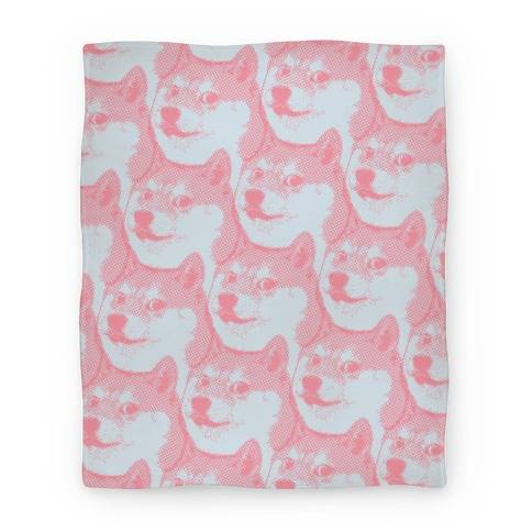 Movie Anime Doge Pattern (Pink) Premium Fleece Sherpa Blanket Perfect And Unique Gifts For Family On Christmas