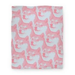 Movie Anime Doge Pattern (Pink) Premium Fleece Sherpa Blanket Perfect And Unique Gifts For Family On Christmas