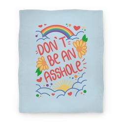 Movie Anime Don't Be An Asshole Premium Fleece Sherpa Blanket Perfect And Unique Gifts For Family On Christmas