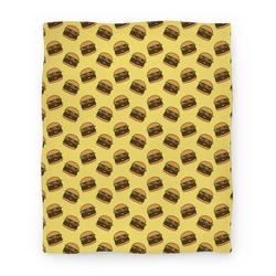 Movie Anime Double Cheeseburger Pattern Premium Fleece Sherpa Blanket Perfect Gifts For Family On Christmas