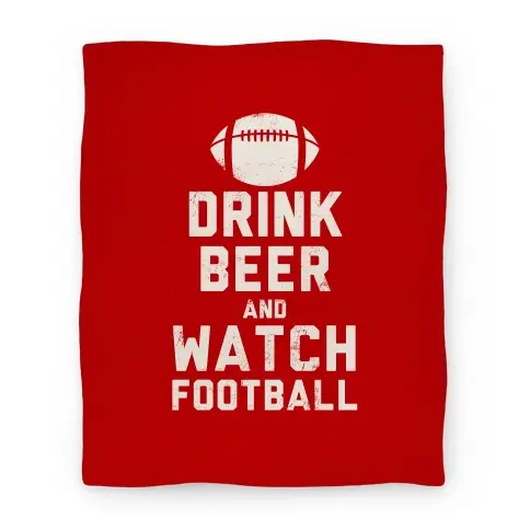 Movie Anime Drink Beer And Watch Football (Red and White) Premium Fleece Sherpa Blanket Perfect Gifts For Family On Christmas