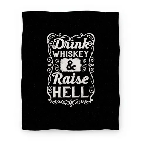 Movie Anime Drink Whiskey and Raise Hell Premium Fleece Sherpa Blanket Perfect Gifts For Family On Christmas