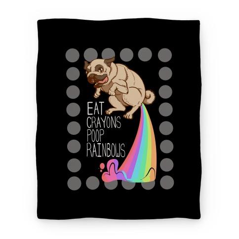 Movie Anime Eat Crayons Poop Rainbows Premium Fleece Sherpa Blanket Perfect Gifts For Family On Christmas