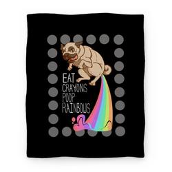 Movie Anime Eat Crayons Poop Rainbows Premium Fleece Sherpa Blanket Perfect Gifts For Family On Christmas