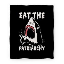 Movie Anime Eat The Patriarchy Shark Premium Fleece Sherpa Blanket Perfect Gifts For Family On Christmas
