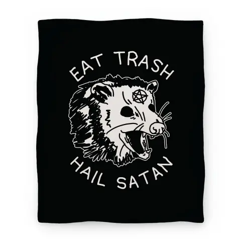 Movie Anime Eat Trash Hail Satan Possum Premium Fleece Sherpa Blanket Perfect Gifts For Family On Christmas