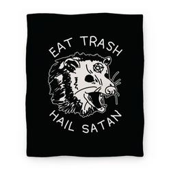 Movie Anime Eat Trash Hail Satan Possum Premium Fleece Sherpa Blanket Perfect Gifts For Family On Christmas