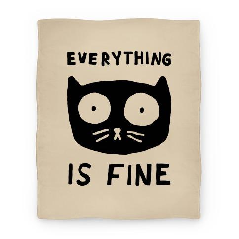 Movie Anime Everything Is Fine Cat Premium Fleece Sherpa Blanket Perfect Gifts For Family On Christmas